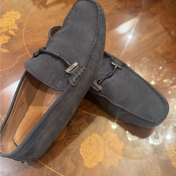 Tod\'s Dark Gray Suede Loafers slip on driver’s shoes Sz 9.5 Tod main image 2